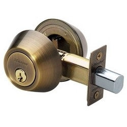 Master Lock DSO0705 | Door Deadbolt, Double Cylinder, Residential, Antique Brass