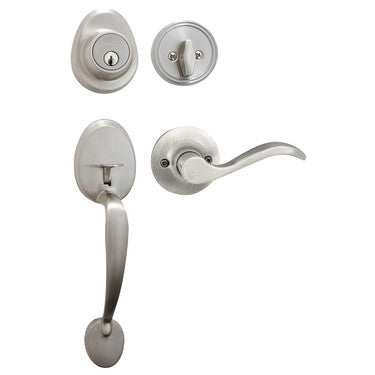 Master Lock HDLWLRH0615KA4W | Wave Lever Lockset, Right-Hand, Satin Nickel, WR5 Keyway, Keyed Alike