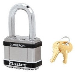 Master Lock M5LFSTS | Padlock, Magnum, Keyed Different, 4-Pin Cylinder, 2" Width, 1-1/2" Shackle Clearance, Laminated Steel, for Commercial