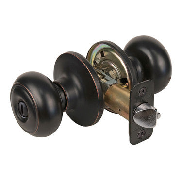 Master Lock RU0312PBOX | Rusk Privacy Knob Lockset, Aged Bronze Finish