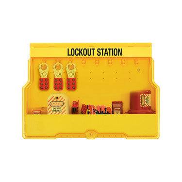 Master Lock S1850EPRE | Lockout Station with Premier Electrical Device Assortment. Locks not Included.