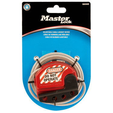 Master Lock S806D | Adjustable Cable Lockout in Carded Packaging, 6ft (1.8m) Cable