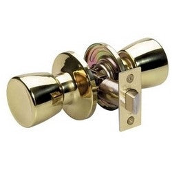Master Lock TUO0403 | Door Lock, Keyed Different, Tulip Knob, 6-Way Adjustable Latch, Polished Brass, for Passage, 2 each per Box