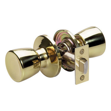 Master Lock TUO0403 | Door Lock, Keyed Different, Tulip Knob, 6-Way Adjustable Latch, Polished Brass, for Passage, 2 each per Box