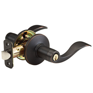 Master Lock WL0112P | Door Lock, Keyed Different, Wave Lever, Aged Bronze, for Entry, 2 each per Retail Pack