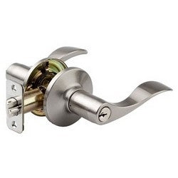 Master Lock WL0115 | Door Lock, Keyed Different, Wave Lever, 6-Way Adjustable Latch, Satin Nickel, WR3/5 Cylinder, for Entry, 2 each per Retail Pack
