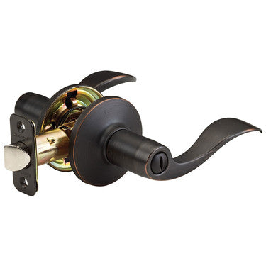 Master Lock WL0312P | Door Lock, Keyed Different, Wave Lever, 6-Way Adjustable Backset, Aged Bronze, for Bedroom and Bathroom, 2 each per Retail Pack