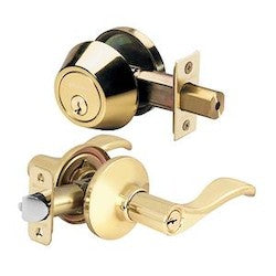 Master Lock WLC0603KA4S | Wave Lever Lockset, Polished Brass (US3), Single Cylinder, Schlage Keyway, Keyed Alike KA4
