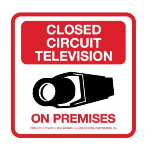Maxwell Alarm Screen Inc DTV-203-DI | CCTV Decal, 4 in., Outside Mount