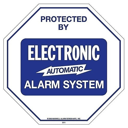 Maxwell Alarm Screen Inc GS-102-DI | Security Sign, Plastic, 11.25 in.