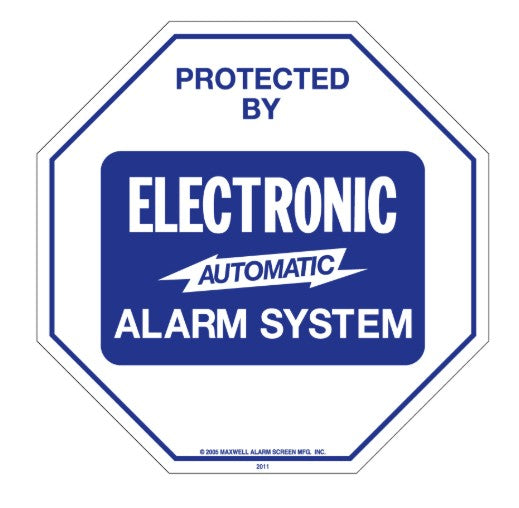 Maxwell Alarm Screen Inc YS-102-DI | Yard Security Sign, Octagon, 11.25 in., Blue/White