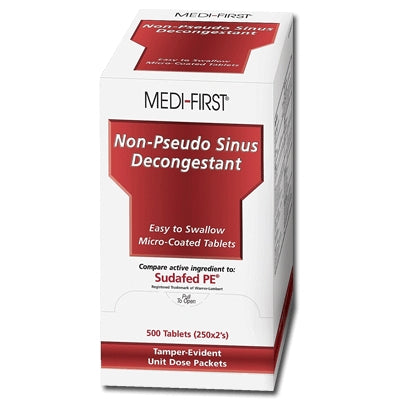 Medique Products 80948 | Medi-First Sinus Decongestant, Industrial Pack, 250 Tablets