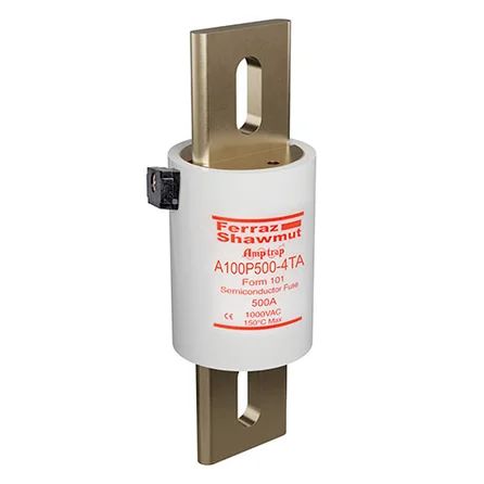 Mersen A100P500-4TA | High Speed Fuse Amp-Trap A100P 1000VAC 750VDC 500A Bolted Blade TA Indicator