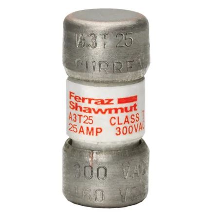 Mersen A3T25 | Fuse A3T - Class T - Fast-Acting 300VAC 160VDC 25A Ferrule Amp-Trap
