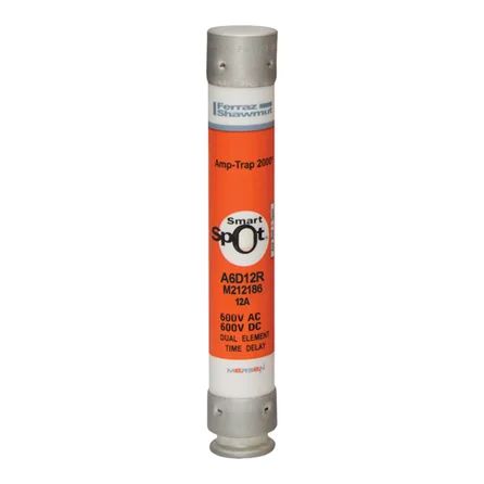 Mersen A6D12R | Fuse A6D-R - Class RK1 - Time-Delay 600VAC 600VDC 12A Ferrule SmartSpot Amp-Trap 2000