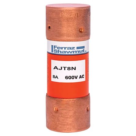 Mersen AJT8N | Fuse AJT - Class J - Time-delay 600VAC 500VDC 8A Ferrule Amp-Trap 2000