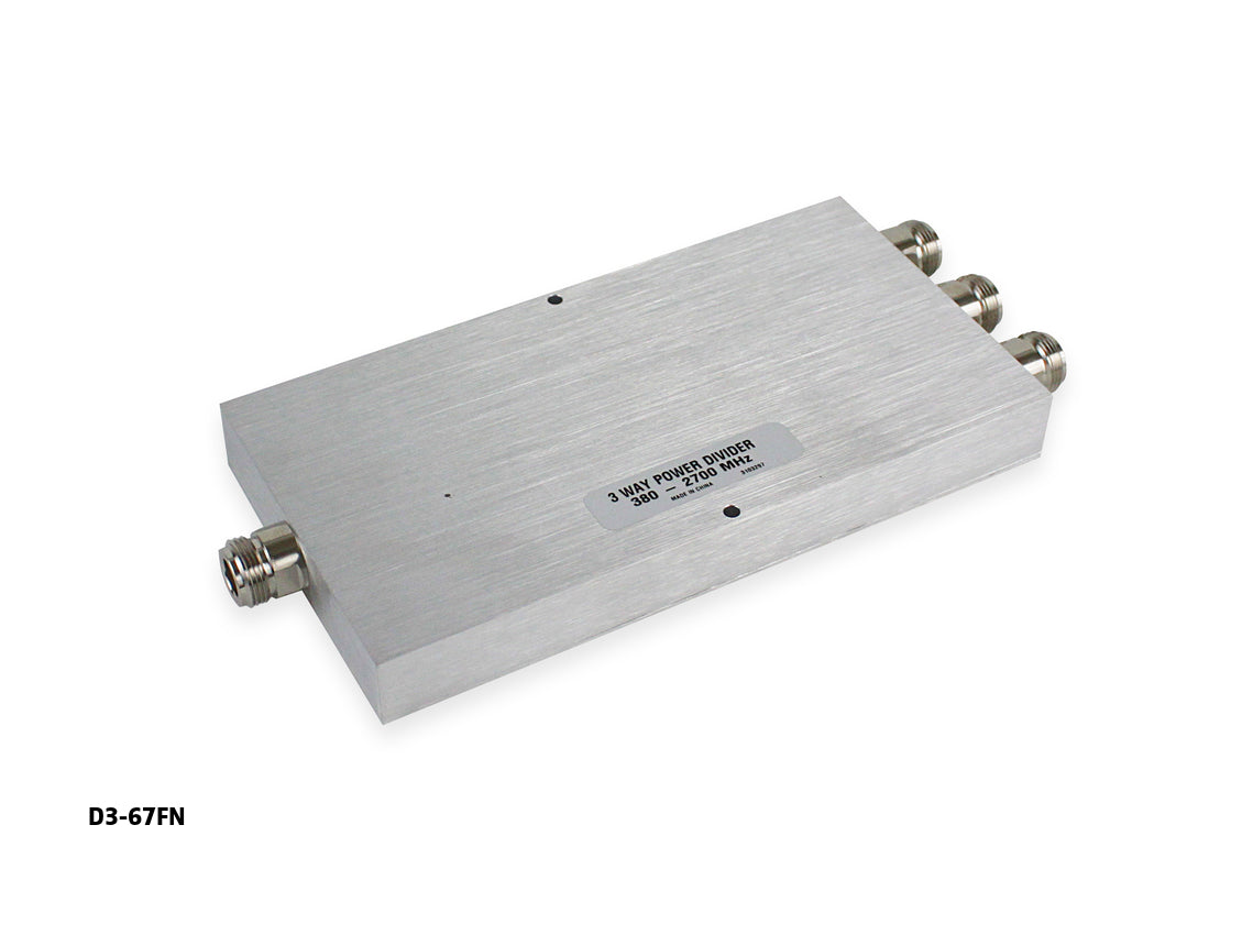 Microlab/FXR D3-67FN | 3-Way Wilkinson Splitter, N-Type Female Input, N-Type Female Output, 3 Output Output, IP64