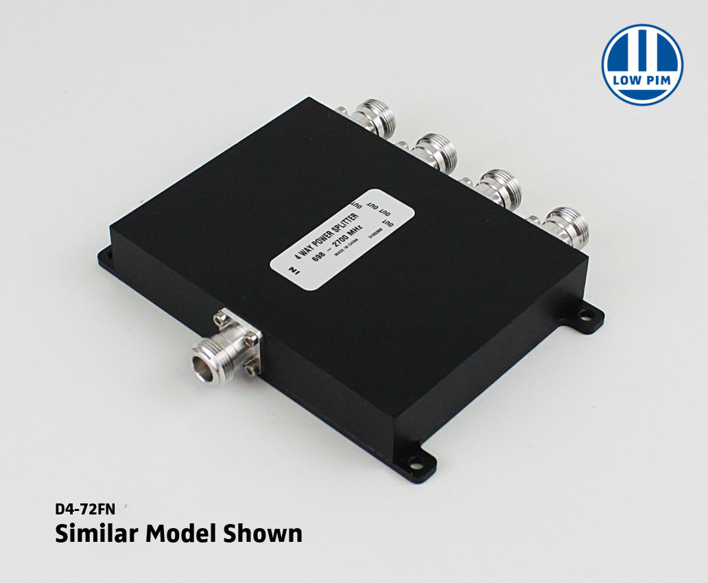 Microlab/FXR D4-72FE | 4-Way Wilkinson RF Power Splitter, 694–2700 MHz, 50 W, ?154 dBc, 4.3-10, Indoor