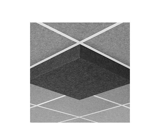 Middle Atlantic AUNV224DG2CHG | Nivo Acoustic Ceiling Tile with 4 inch Drop Profile in Charcoal Gray, 4 inch Drop, 9/16" Layin