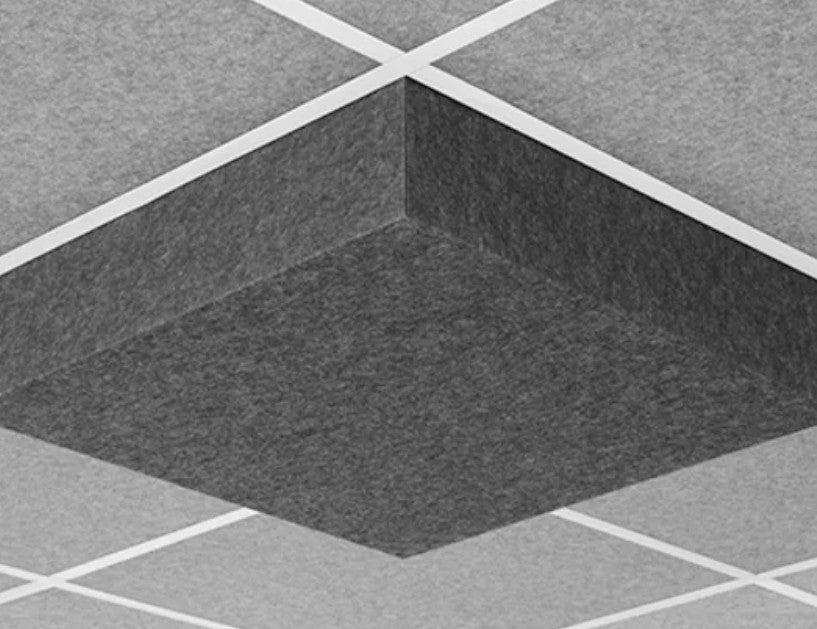 Middle Atlantic AUNV225DG2CHG | Nivo Acoustic Ceiling Tile with 5 inch Drop Profile in Charcoal Gray, 5 inch Drop, 9/16" Layin