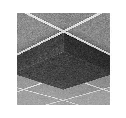 Middle Atlantic AUNV227DG1CHG | Nivo Acoustic Ceiling Tile with 7 inch Drop Profile in Charcoal Gray, 7 inch Drop, 15/16" Layin