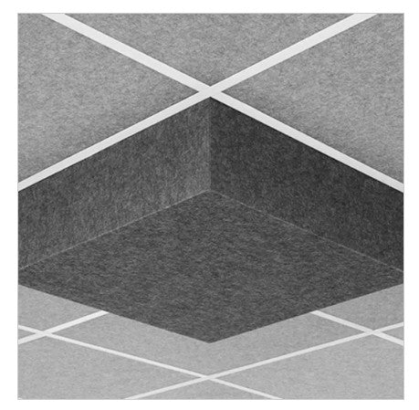 Middle Atlantic AUNV227DG2CHG | Nivo Acoustic Ceiling Tile with 7 inch Drop Profile in Charcoal Gray, 7 inch Drop, 9/16" Layin