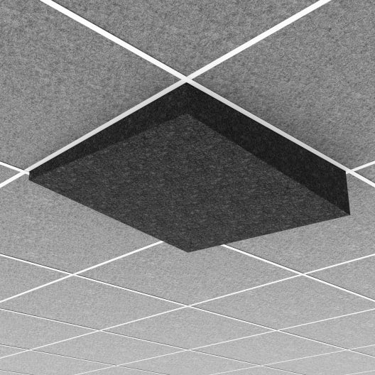Middle Atlantic AUO22DS1G1SLG | Ori Acoustic Ceiling Tile in Silver Gray, Dynamic Slope 1, 15/16" Layin