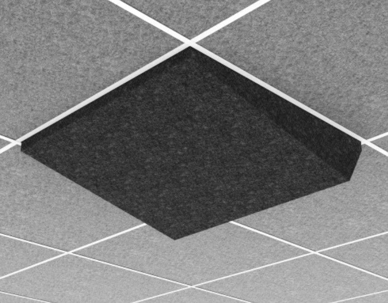 Middle Atlantic AUO22SS2G1CHG | Ori Acoustic Ceiling Tile in Charcoal Gray, Simple Slope 2, 15/16" Layin