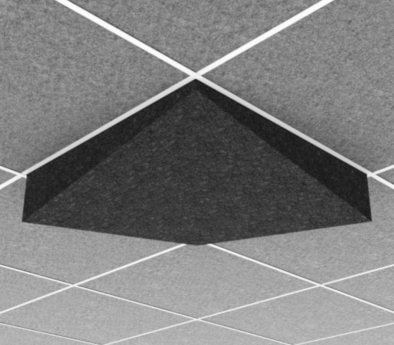Middle Atlantic AUO22VY1G2CHG | Ori Acoustic Ceiling Tile in Charcoal Gray, Valley 1, 9/16" Layin