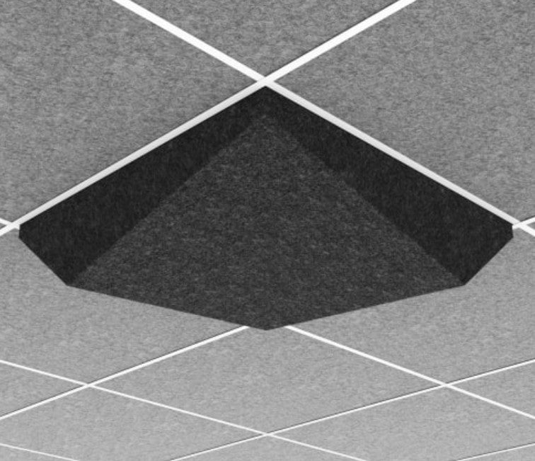 Middle Atlantic AUO22VY2G2CHG | Ori Acoustic Ceiling Tile in Charcoal Gray, Valley 2, 9/16" Layin