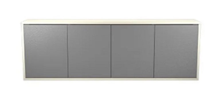 Middle Atlantic C3C4D1M6HD2ZP001 | 4 Bay 96" W x 32" H x 10" D Credenza with Argenta Aluminum Doors - High Pressure Laminate Surface Material