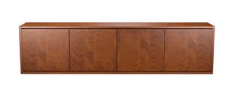 Middle Atlantic C3C4D2MSTASZP001 | 4 Bay 96" W x 32" H x 10" D Credenza with Solid Doors - Thermolaminate Surface Material
