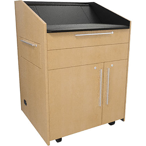 Middle Atlantic L5KBB2SETNMZP002 | L5 Series Preconfigured Lectern, 33" W x 31" D x 39" H Native Maple, 2 Drawers