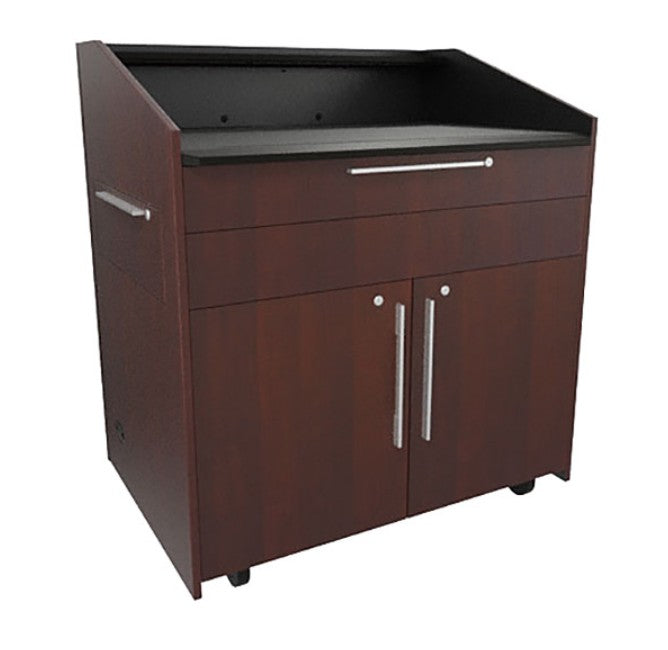 Middle Atlantic L5KCB2SFTNAZP002 | L5 Series Preconfigured Lectern, 43" W x 31" D x 39" H Napa, 2 Drawers