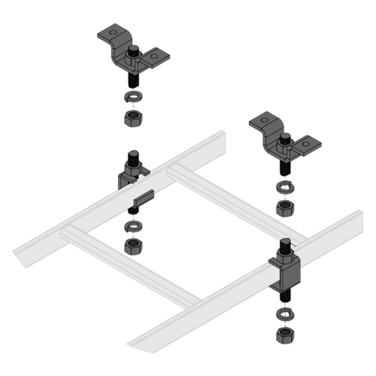 Middle Atlantic CLH58CHK | Cable Ladder Ceiling Kit, 5/8", Steel, Black Zinc Coated