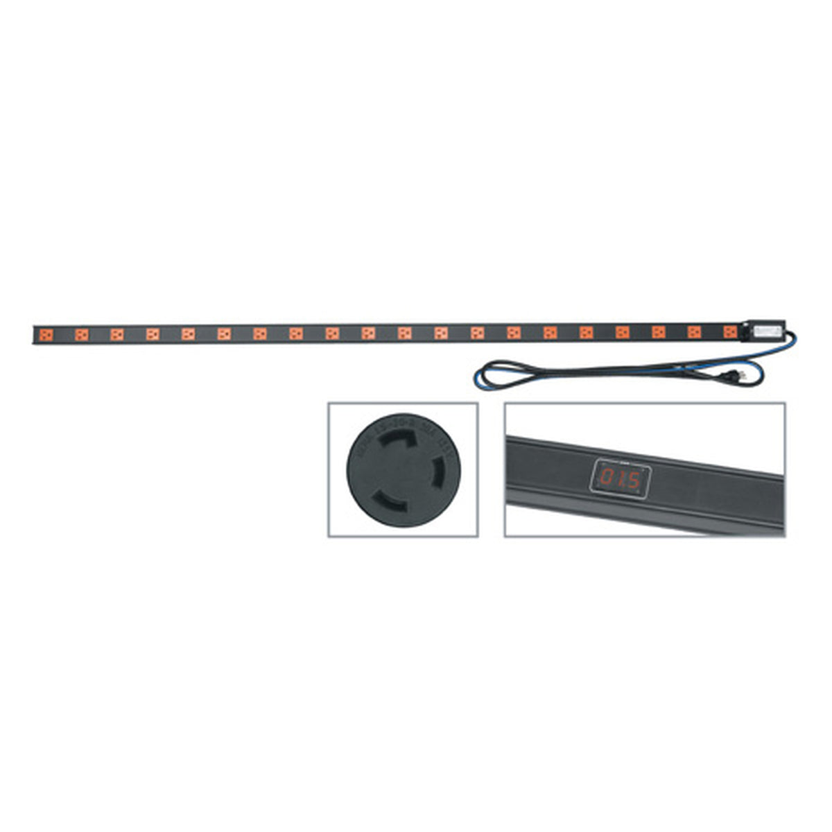 Middle Atlantic PDT2020TLMNS | Power Strip, 20 Outlet, 20A, with Local Meter, Twistlock Plug