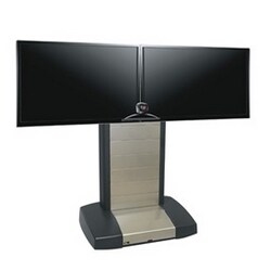 Middle Atlantic VTC-5670D-BW | Vtc Series 2 Screen 4 Space Rackrail Video Cart, 42-70 Inch Depth, Black