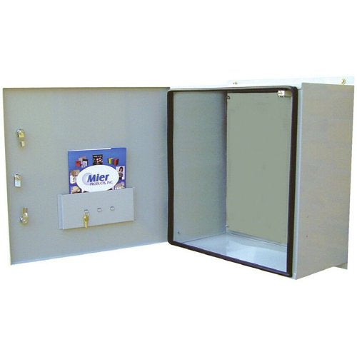 Mier Products, Inc. BW-124-8BPW | Security Device/Wiring Enclosure with Window on Door, 24" 24" 8"