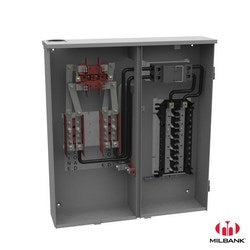 Milbank Mfg Co U224MTBPL | Meter Socket Main and Load Center 4 Terminal Ring Type, 200 Ampere Main Fuse Pull Out Switch, Twin Small Closing Plates