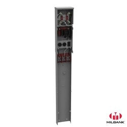 Milbank Mfg Co U5300-O-75 | Power Outlet RV Pedestal 4 Terminal, 125 Amp, Plain Top Metered Nema 14-50, Nema TT30, Nema 5-20 Ground Fault Receptacle