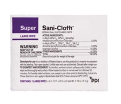 NDC H04082 | PDI Super Sani-Cloth Germicidal Disposable Wipes 5" X 8", 50/Box