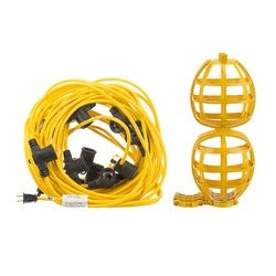 NSI Industries SLUL100 | Short Term Lighting System, 100 Feet With Molded Sockets Every 10 Feet, 150W, Osha & NEC Complicant, Yellow