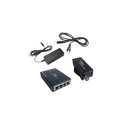 NVT Phybridge NV-EC-04-XKIT | Single Port Extender Solution Leverages a Downlink Port Of Standard Switch to Extend Ethernet and Poe Over A Single Long Run Coax Cable