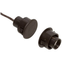Nascom N1178CB/ST | Door Stubby Switch and Magnet Set, Closed Loop, N.O., 1FA, 3/4" Recessed Gap, 200V DC, 0.5A, 22 AWG Wire Leads, Polypropylene, Brown