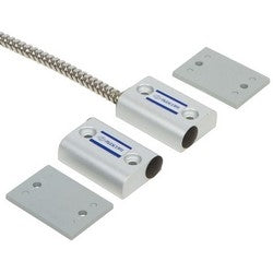 Nascom N505AS/STSD | Man Door Magnetic Switch Surface Mount, SPDT, 24" Armored Cable 30 Volt DC, 0.2 Ampere, Aluminum, Silver