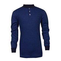 National Safety Apparel C541NRBBSLS3X | TECGEN CC Flame Resistant Long Sleeve Henley, 3XL, Royal BlueL