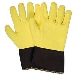 National Safety Apparel G44RTRF01012 | CutGuard Reversed Terry Gloves, FR Brown Duck Cuff, Yellow/Brown, Regular