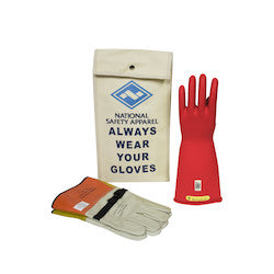 National Safety Apparel KITGC2R10 | Class 2 Rubber Voltage Glove Kit - Red