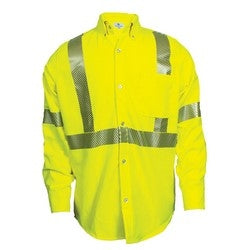 National Safety Apparel SHRTV3C3LGRG | DRIFIRE FR Hi-Vis Work Shirt, Type R, Class 3, L, Fluorescent Yellow