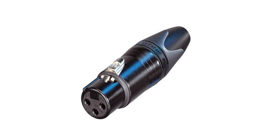 Neutrik NC3FXX-B | Cable End XX Series 3 Pin Female - Black/Gold